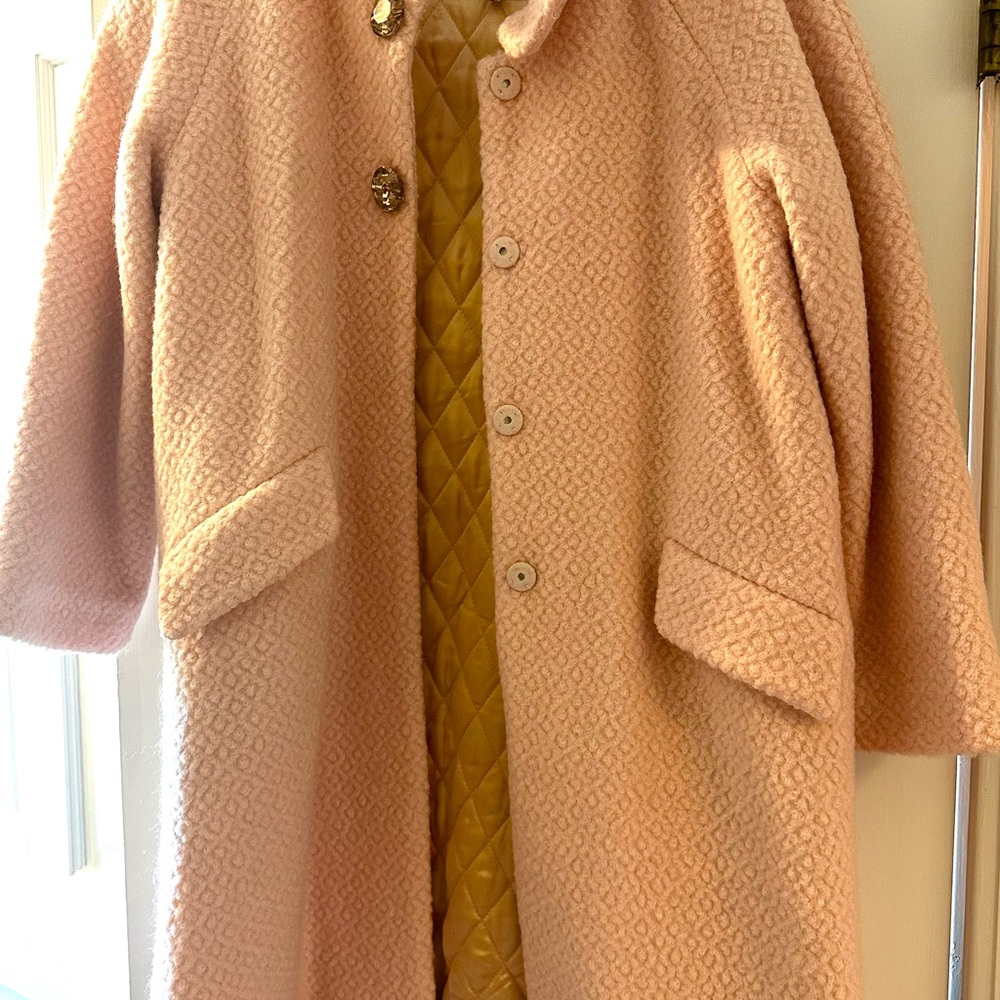 Rachel Riley Pink Girls Textured Dress Coat